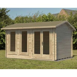 FOREST Chiltern 4.0m x 3.0m Log Cabin - Apex Roof, Double Glazed 24kg Felt, plus Underlay