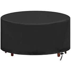 Mumu - Cover Table Protector Cover Round Table Waterproof Windproof Furniture Cover Oxford Fabric Garden Furniture Cover (Diameter 180 x 90 cm)