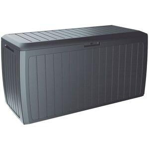 Casaria 290L Outdoor Garden Storage Box Weather & uv Resistant Easy Assembly Secure Lid 6 Rollers Ideal for Cushions & Accessories Board plus anthracite