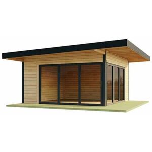 LASITA MAJA Domeo 9-Log Cabin, Wooden Garden Room, Timber Summerhouse, Home Office - L590 x W590 x H258.4 cm