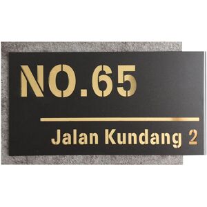 Denuotop - Door Number Plaque House Number and Name Customizable numbers and letters 200 x 330mm Acrylic material gold font