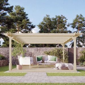 Rutland County Garden Furniture Ltd - Double Premium Pergola and Decking Kit - Wood - L480 x W480 cm - Light Green