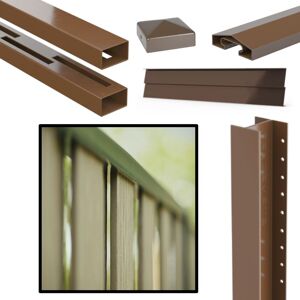 Vento Composite Fence Board & Steel Post Bundle - 1200 x 1830mm (Natural & Sepia Brown) (6 Piece Set) - Durapost