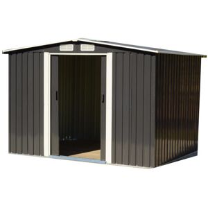 Groundlevel - Easy Store Metal Garden Shed 6x8 foot Grey - Grey