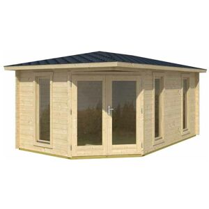 LASITA MAJA Edinburgh 2-Log Cabin, Wooden Garden Room, Timber Summerhouse, Home Office - L490.3 x W322.3 x H246.24 cm