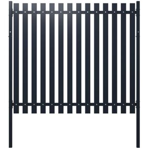 Fence Panel Anthracite 174.5x170 cm Powder-coated Steel vidaXL - Anthracite