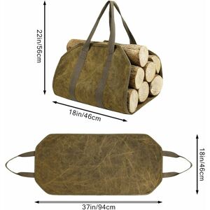 Tinor - Fireplace Log Carry Bag, Canvas Carrier, with Durable Handles for Carrying Wood Bristle, Accessories for Indoor or Outdoor, Camping (94 x