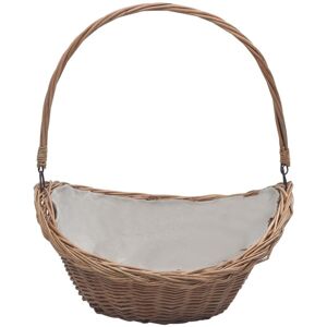 Firewood Basket with Handle 57x46.5x52 cm Brown Willow Vidaxl Brown