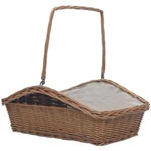 Firewood Basket with Handle 61.5x46.5x58 cm Brown Willow Vidaxl Brown