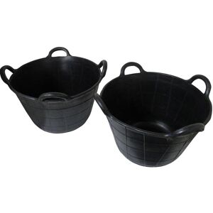 Securefix Direct - Flexi Tub Rubber Builders Bucket 40L X2 (4 Handles Flexible Gardening Storage)