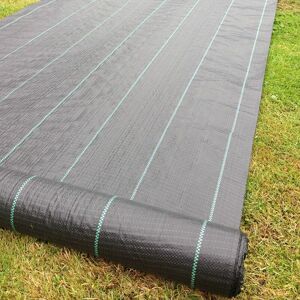 Yuzet - free pegs 3m x 100m 100gsm Ground Cover Weed Control Fabric Driveway membrane mulch - Black