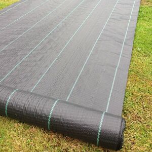 FREE PEGS 5m x 50m Yuzet 100gsm Horticultural Ground Cover Weed Control Fabric - Black