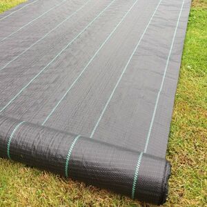 FREE PEGS 5m x 10m Yuzet 100gsm Horticultural Ground Cover Weed Control Fabric - Black