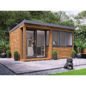 DUNSTER HOUSE LTD. Garden Office Helena Left 4.5m x 3.5m - Insulated Home Office Studio Pod Study Room Double Glazing Pressure Treated