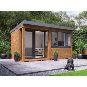 DUNSTER HOUSE LTD. Garden Office Helena Left 4.5m x 2.5m - Insulated Home Office Studio Pod Study Room Double Glazing Pressure Treated