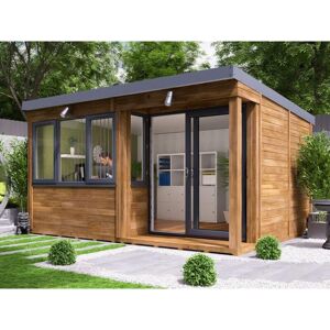 DUNSTER HOUSE LTD. Garden Office Helena Right 4.5m x 3.5m - Insulated Home Office Studio Pod Study Room Double Glazing Pressure Treated