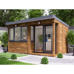 DUNSTER HOUSE LTD. Garden Office Helena Right 4.5m x 2.5m - Insulated Home Office Studio Pod Study Room Double Glazing Pressure Treated