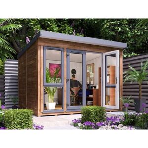 DUNSTER HOUSE LTD. Garden Office Titania 3.5m x 2.5m - Insulated Studio Pod Home Office Study Room Double Glazing Pressure Treated