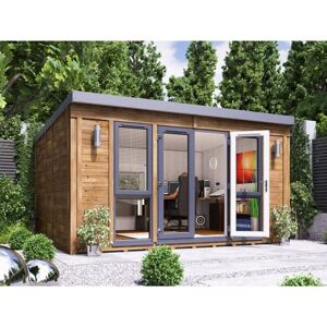 Dunster House Ltd. - Garden Office Titania 4.5m x 3.5m - Insulated Studio Pod Home Office Study Room Double Glazing Pressure Treated