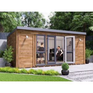 DUNSTER HOUSE LTD. Garden Office Titania 5.5m x 3.5m - Insulated Studio Pod Home Office Study Room Double Glazing Pressure Treated