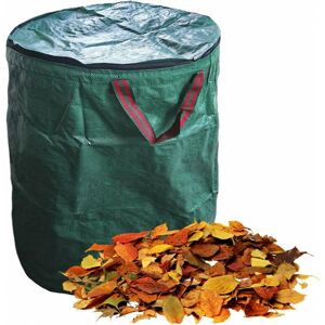 LANGRAY Garden Waste Bags, Large Capacity Garden Leaf Waste Sacks with Lid and Handles, Waterproof Foldable Rubbish Refuse Sacks, 3