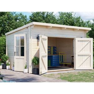 DUNSTER HOUSE LTD. Garden Workshop Log Cabin Heavy Duty Wooden Shed Outdoor Storage EvilGenius 4m x 3m