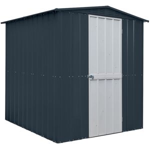 GLOBEL INDUSTRIES Globel 6x6 Anthracite Metal Apex Shed with Grey Door - Dark Grey