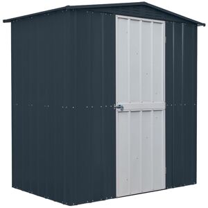 GLOBEL INDUSTRIES Globel 6x4 Anthracite Metal Apex Shed with Grey Door - Dark Grey