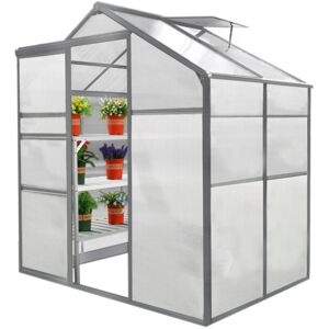 Monster Shop - Greenhouse Polycarbonate, Clear, Aluminium Frame, Silver,