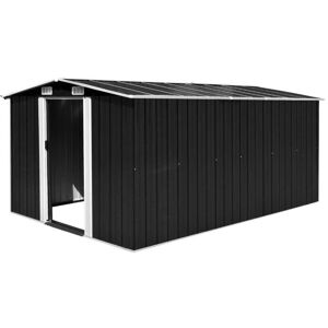 Garden Shed 257x398x178 cm Metal Anthracite VD05269 - Hommoo