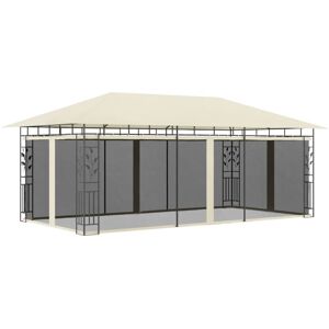 Hommoo Gazebo with Mosquito Net 6x3x2.73 m Cream