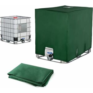 MUMU Ibc Water Tank Cover Anti-Dust Anti-UV Protective Cover Tarpaulin Fits ibc Tank 1000L (120x100x116cm, Green)