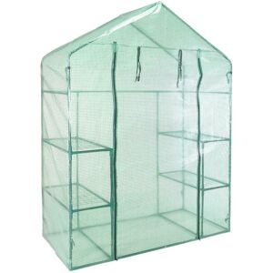 Idooka - Garden Walk In Plastic Greenhouse Outdoor Green House Shade Cover Metal Shelving - 6500160 - Green