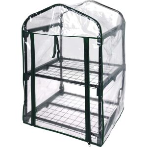 Idooka - Portable Plastic Greenhouse Mini pvc 2 Tier Green House Outdoor Garden Coldframe - 6500020 - Green