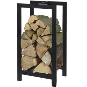 Rectangular Square Log Basket Storage Outdoor Indoor Fireplace Accessories Store - 8200400 - Black - Idooka