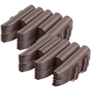 4 Pack - Brown Wood Effect Plastic Garden Palisade Lawn Edging 32 Pieces Total - KCT