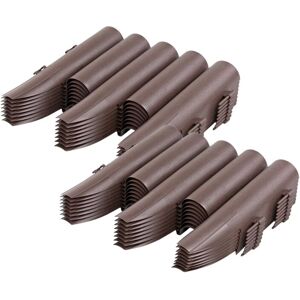 2 Pack - Brown Wood Effect Plastic Garden Palisade Lawn Edging 16 Pieces Total - KCT