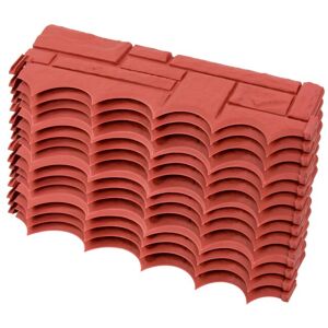 4 Pack - Red Brick Wall Garden Lawn Border Edging - 16 Pieces Total - KCT