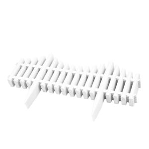 1 Pack - Interlocking Flexible White Picket Fence Garden Borders - 8 Pieces Total - KCT