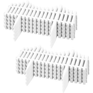 8 Pack - Interlocking Flexible White Picket Fence Garden Borders - 64 Pieces Total - KCT