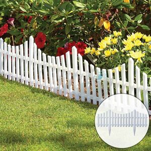 KCT - 2 Pack - Interlocking Flexible White Picket Fence Garden Borders - 16 Pieces Total