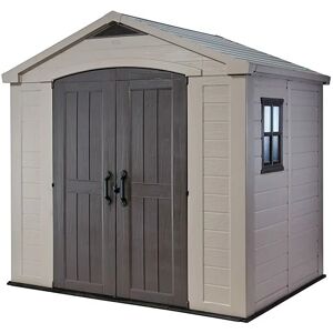 Factor 8 x 6ft Double Door Outdoor Shed - Beige/Brown - Keter