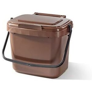 Viss - Kitchen 5 Liters Food Recycling Waste Bin Compost Caddy Brown Color