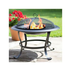 La Hacienda - 58115 Boston Fire Pit Basket Bowl Black Steel Outdoor Heater Mesh