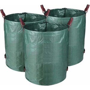 LangRay 3 x 300L Garden Bag Solid PE Garden Waste Bag - Freestanding and Collapsible - Garbage Bags for Garden Waste Green Lawn Foliage Cutter