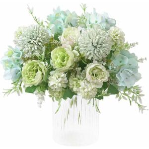 LANGRAY Artificial Flowers, Artificial Flowers Decorative Artificial Peony Faux Silk Hydrangea Decoration Plastic Carnation Flower Arrangements Wedding