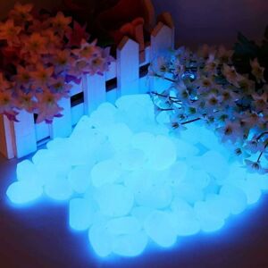 Langray - Set of 200 Blue Glowing Stones - 200 Pieces - Decorative Stones for Garden, Roads, Outdoor Decor, Aquariums, Walkways