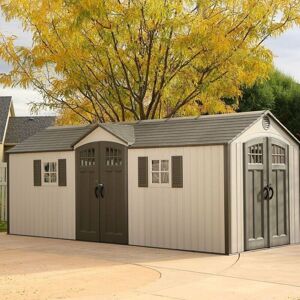 Heavy Duty Dual Entrance Plastic Shed - 20x8ft - Lifetime