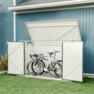 Livingandhome - Grey Heavy Duty Steel Bicycle Storage Shed
