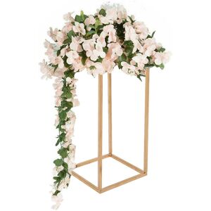 Livingandhome - Metal Rectangular Flower Stand Pedestal Wedding Party Ornament